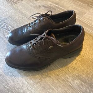 Etonic Brown Leather Lace Up Oxford Golf Shoes Mens Size 10.5